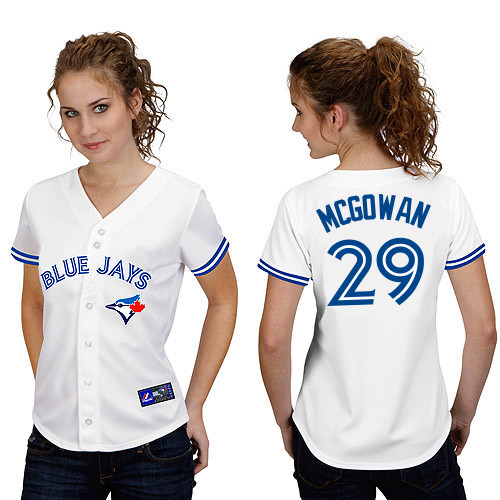 Dustin McGowan #29 mlb Jersey-Toronto Blue Jays Women's Authentic Home White Cool Base Baseball Jersey